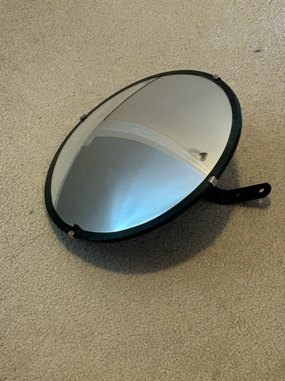 12” Acrylic Round Convex Safety Mirror with Black Frame